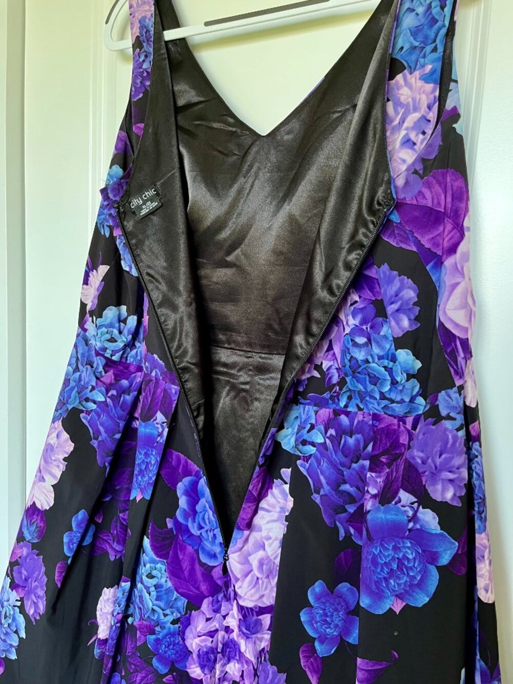 Citi Chic  Dress Hydrangea Fit & Flare Feminine,  Plus Size, Pleated Skirt, - Picture 7 of 11
